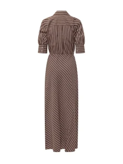 Alexandra Striped Midi Dress with Belt