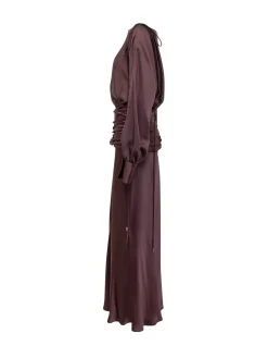 Anona Satin Dress with Waist Draping