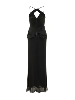 Astros Long Dress with V Neck