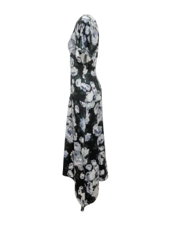 Asymmetric Floral Midi Dress