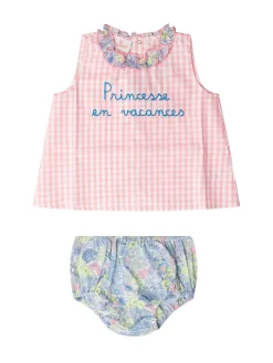 Baby Set with Embroidered Top and Bloomers