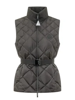 Belted Quilted Puffer Vest