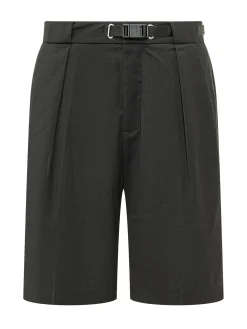 Bermuda Shorts with Belt and Pleats
