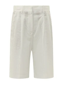 Bermuda with Pleats and Belt Loops