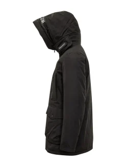 Black Technical Parka with Hood Woolrich