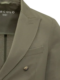 Blazer Doppiopetto in Piquet con Tasche