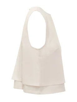 Bliny Sleeveless Top with Layered Hem