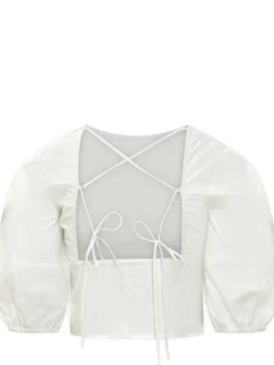 Blouse with Puff Sleeves and Elastic Cuffs