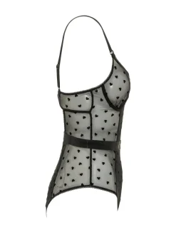 Bodysuit with Straps with Heart Pattern