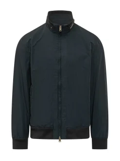 Bomber con Collo Alto e Zip