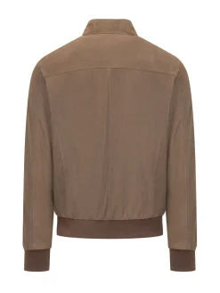 Bomber in Suede con Zip