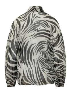 Bow Neck Printed Shirt