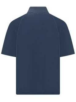 Boxy Fit Patch Polo with Collar and Logo