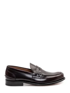 Brushed Leather Penny Loafers