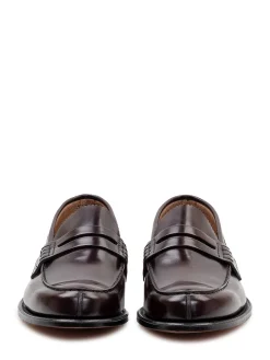Brushed Leather Penny Loafers