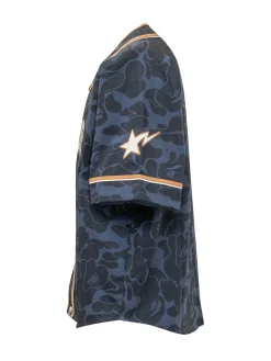 Camicia Baseball con Motivo Camouflage