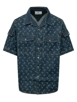 Camicia Denim Maniche Corte con Tasche