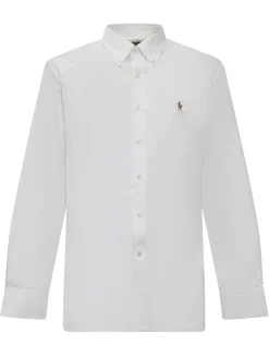 Camicia in Cotone con Collo Button-Down