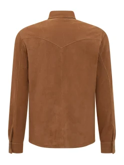 Camicia in Suede con Bottoni