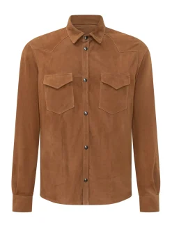 Camicia in Suede con Bottoni