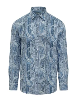Camicia Slim Fit con Micro Paisley