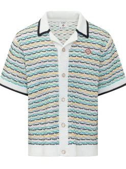 Camicia Tuck Stitch a Maniche Corte