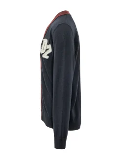 Cardigan con Bordo a Contrasto
