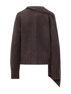 Cardigan with Draped Panel