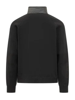 Cardigan with Quilted Panels and Zip