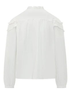 Christa Ruffled High Neck Shirt