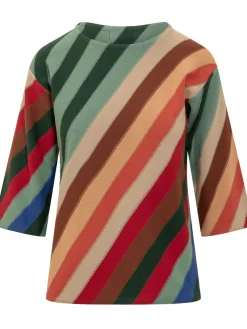 Crewneck Top with Intarsia Stripes