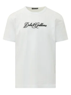 Crew Neck T-shirt with Embroidered Lettering