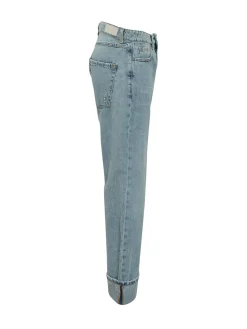 Cropped cuffed jeans