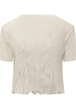Cropped Short Sleeve Top with Crew Neck