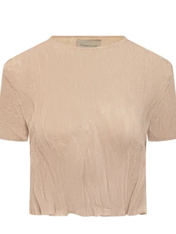 Cropped Short Sleeve Top with Crew Neck