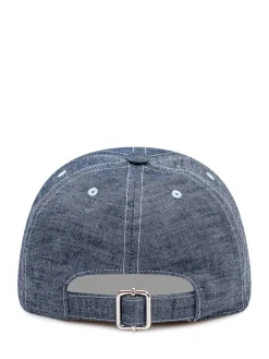 Denim Baseball Cap With Embroidery
