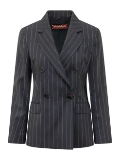Double Breasted Blazer with Pinstripes