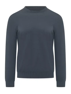 Fine Knit Crew Neck Sweater with Long Sleeves