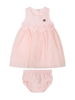 Floral Appliqué Dress and Panty Set