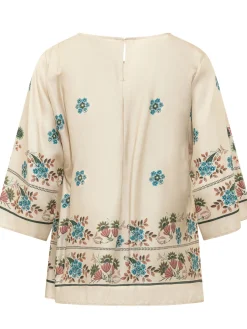 Floral Print Blouse with Wide Sleeves