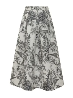 Full Skirt with Toile Print