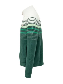 Giacca Boucle a Righe con Zip