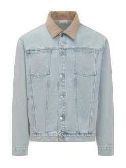 Giacca Denim Con Colletto A Contrasto