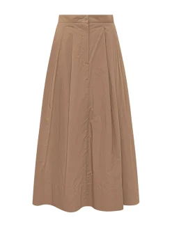 High Waist Long Skirt with Pleats