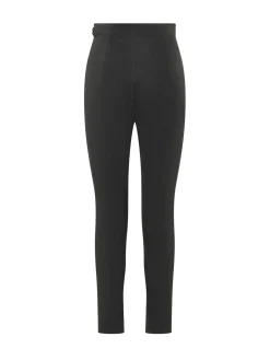 High Waist Slim Trousers With Belt Details