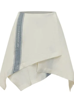 Ivory Asymmetric Panel Skirt