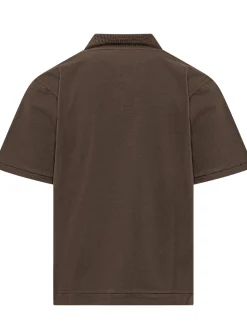 Jersey Polo with Open Collar and Pocket