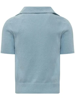 Knit Polo with Open Collar