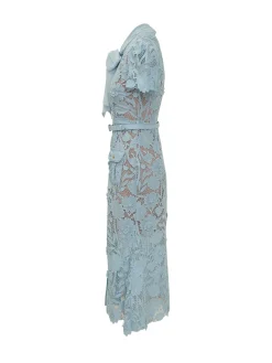 Lace Midi Dress with Bow