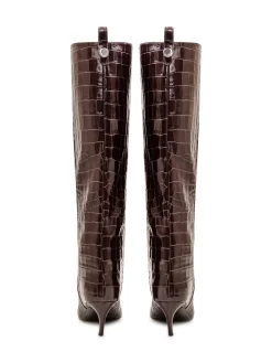 Lea High Boots with Crocodile Pattern